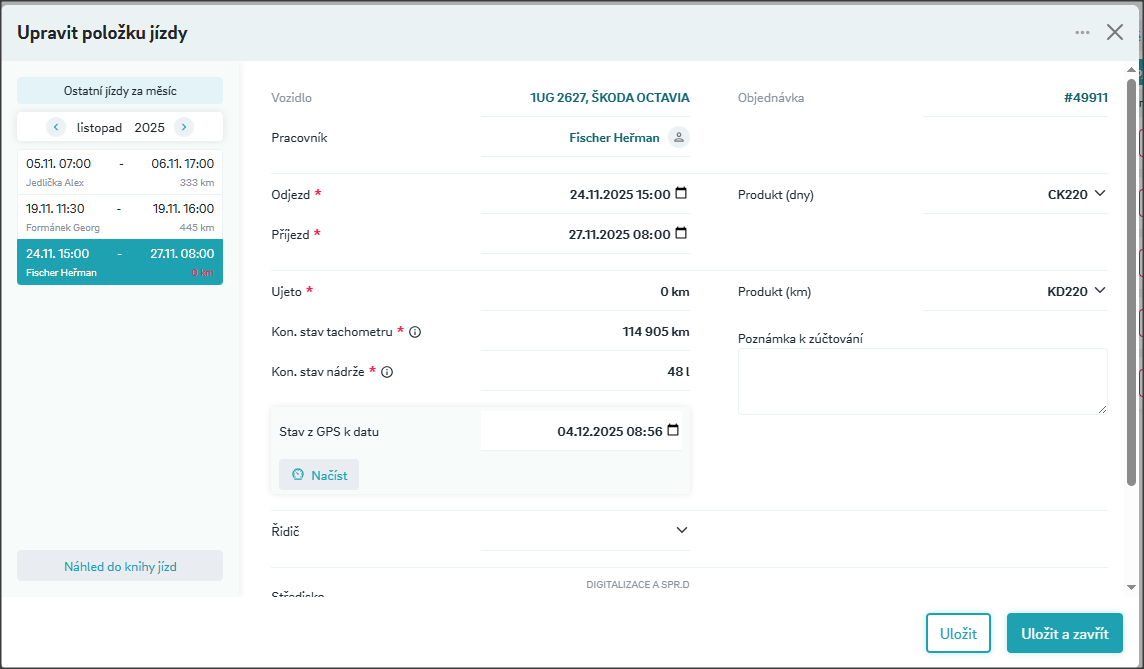 Zúčtování objednváky