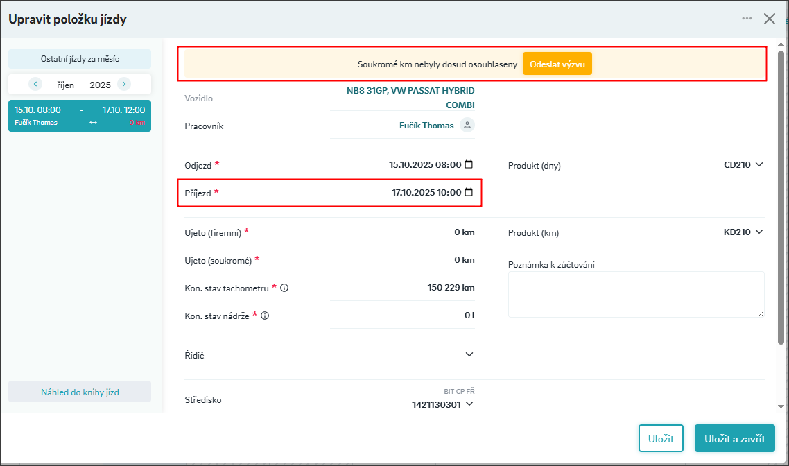 Vytvoření položky